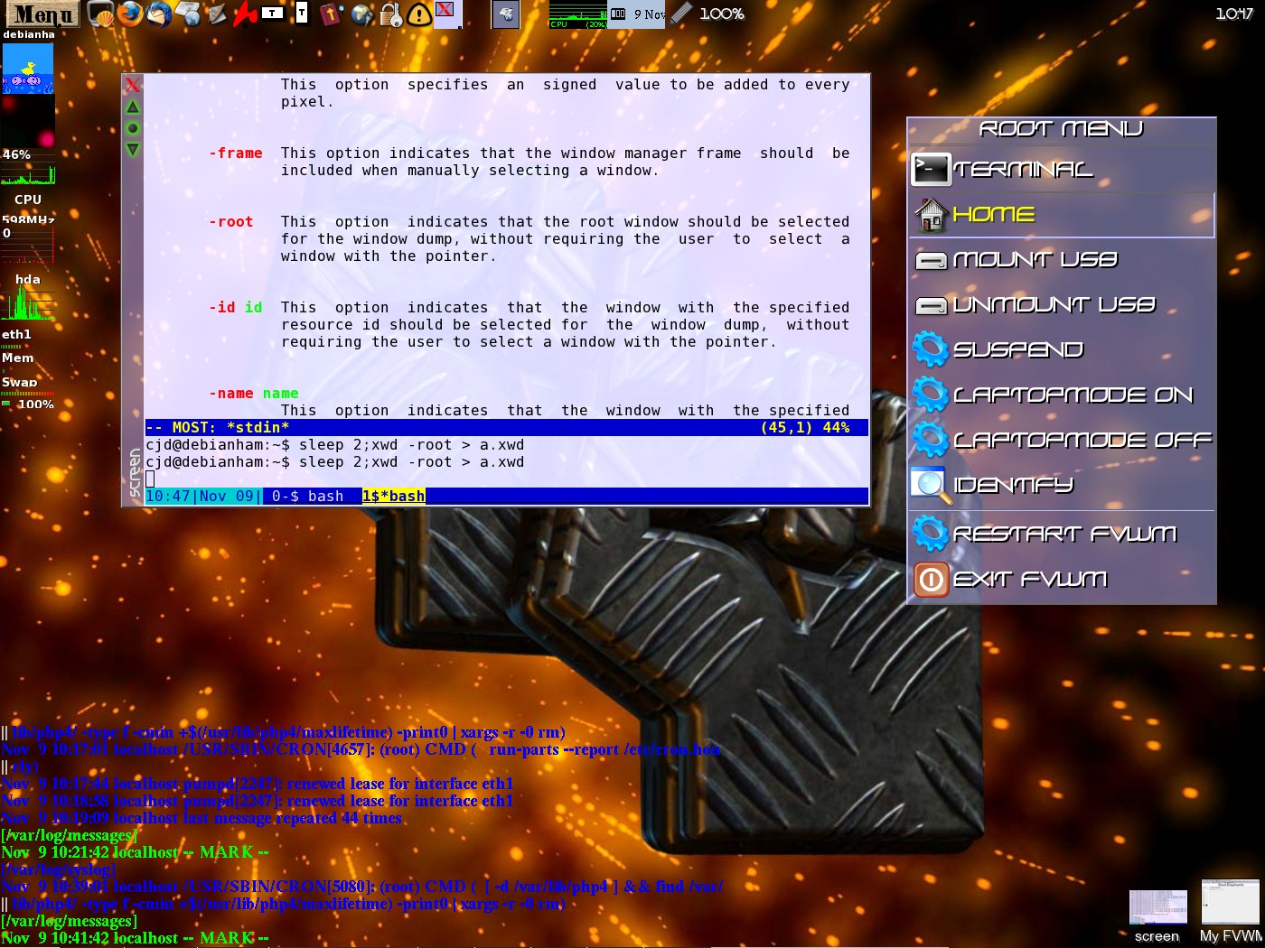 FVWM Dual Elephants Chris Debenhams homepage